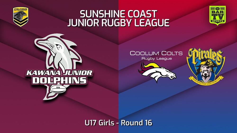 230811-Sunshine Coast Junior Rugby League Round 16 - U17 Girls - Kawana Dolphins JRL v Coolum/Noosa JRL Slate Image