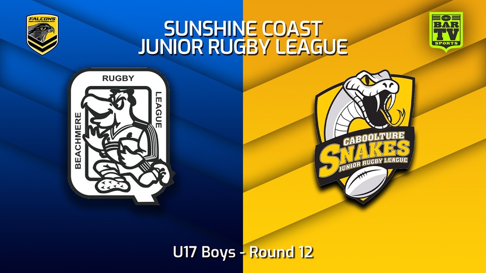 230715-Sunshine Coast Junior Rugby League Round 12 - U17 Boys - Beachmere Pelicans JRL v Caboolture Snakes JRL Slate Image