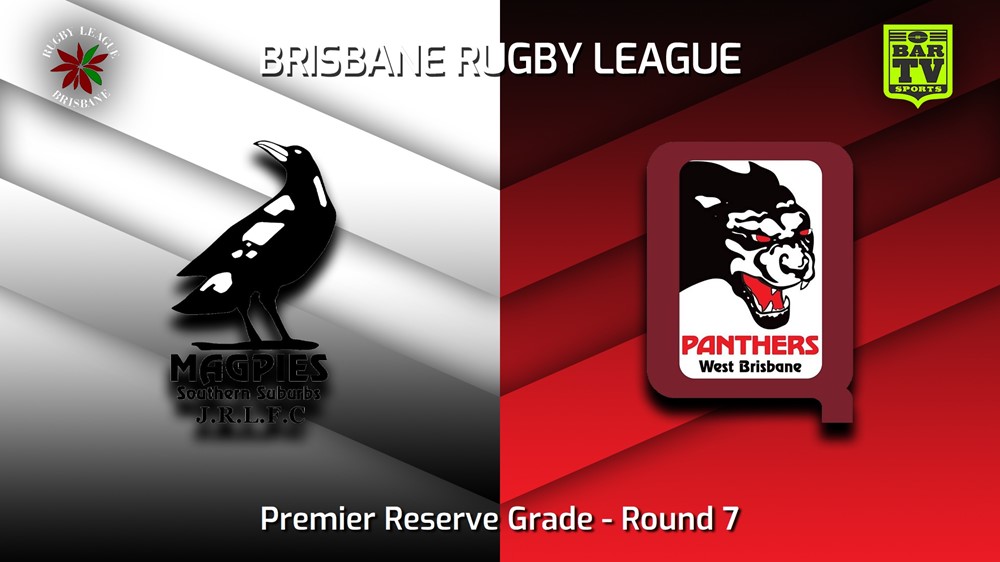 230513-BRL Round 7 - Premier Reserve Grade - Southern Suburbs Magpies v West Brisbane Panthers Slate Image