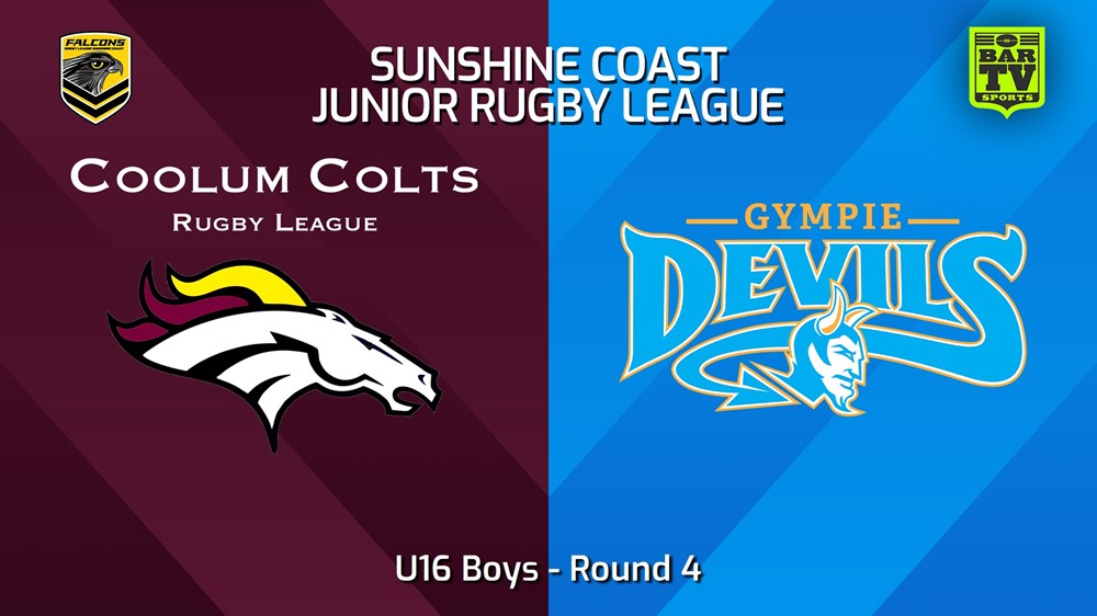 240419-video-Sunshine Coast Junior Rugby League Round 4 - U16 Boys - Coolum Colts JRL v Gympie Devils JRL Slate Image