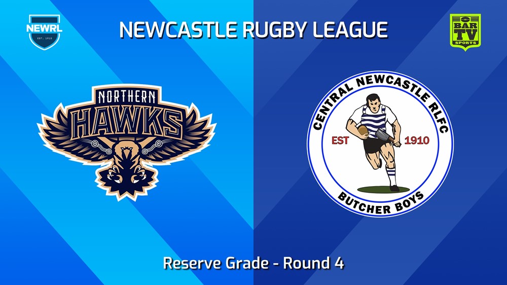 240504-video-Newcastle RL Round 4 - Reserve Grade - Northern Hawks v Central Newcastle Butcher Boys Slate Image