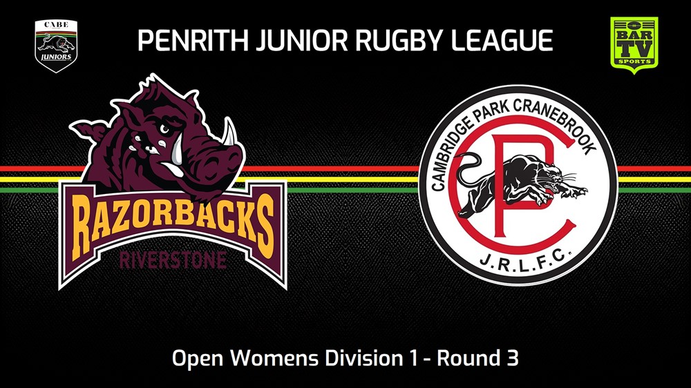240428-video-Penrith & District Junior Rugby League Round 3 - Open Womens Division 1 - Riverstone Razorbacks v Cambridge Park Slate Image
