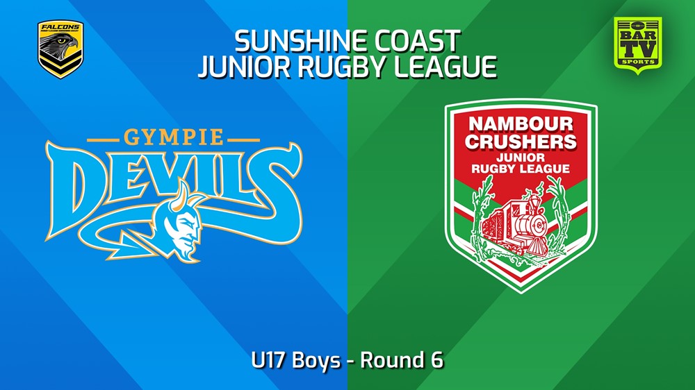 240504-video-Sunshine Coast Junior Rugby League Round 6 - U17 Boys - Gympie Devils JRL v Nambour Crushers JRL Minigame Slate Image
