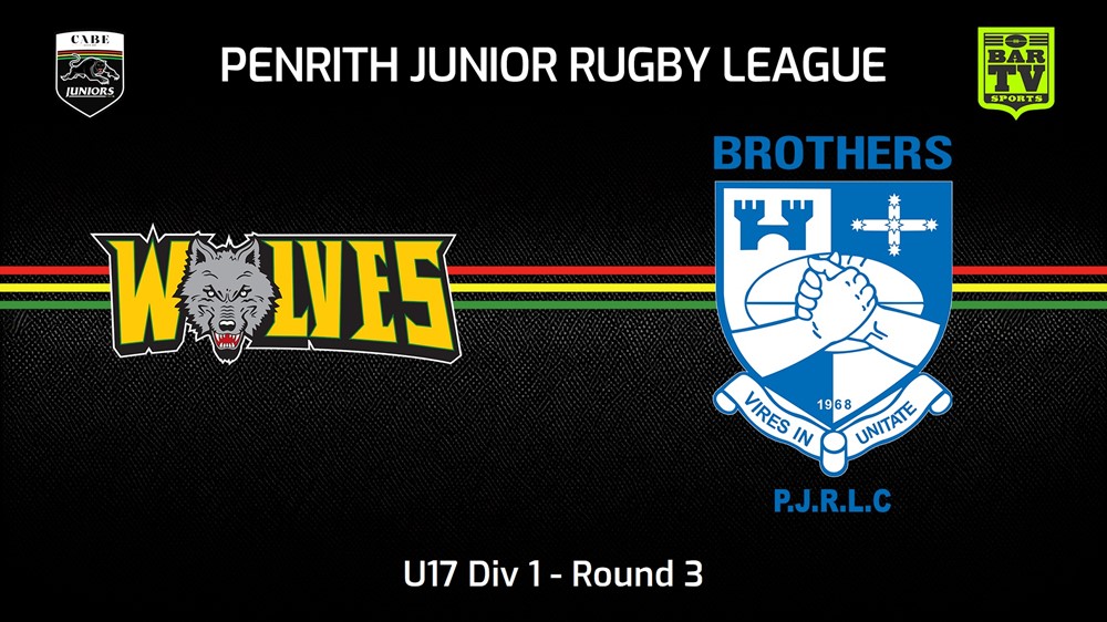 240426-video-Penrith & District Junior Rugby League Round 3 - U17 Div 1 - Windsor Wolves v Brothers Slate Image
