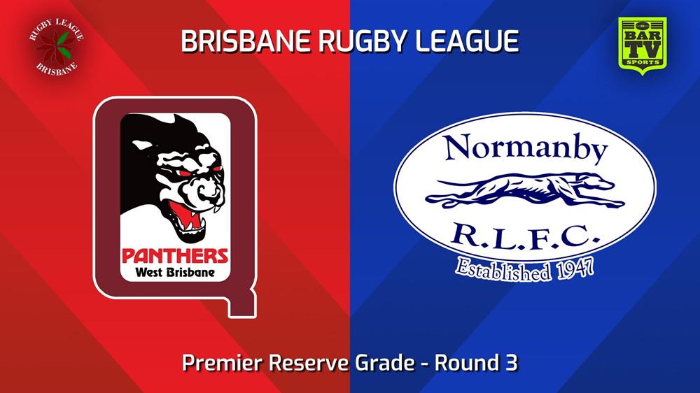 240420-video-BRL Round 3 - Premier Reserve Grade - West Brisbane Panthers v Normanby Hounds Slate Image