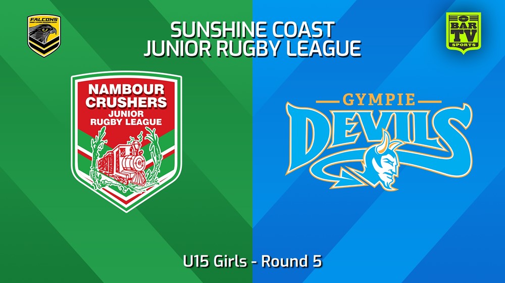 240426-video-Sunshine Coast Junior Rugby League Round 5 - U15 Girls - Nambour Crushers JRL v Gympie Devils JRL Slate Image