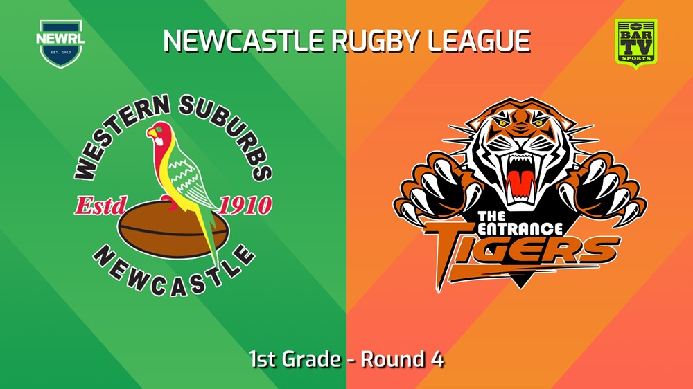 240504-video-Newcastle RL Round 4 - 1st Grade - Western Suburbs Rosellas v The Entrance Tigers Slate Image
