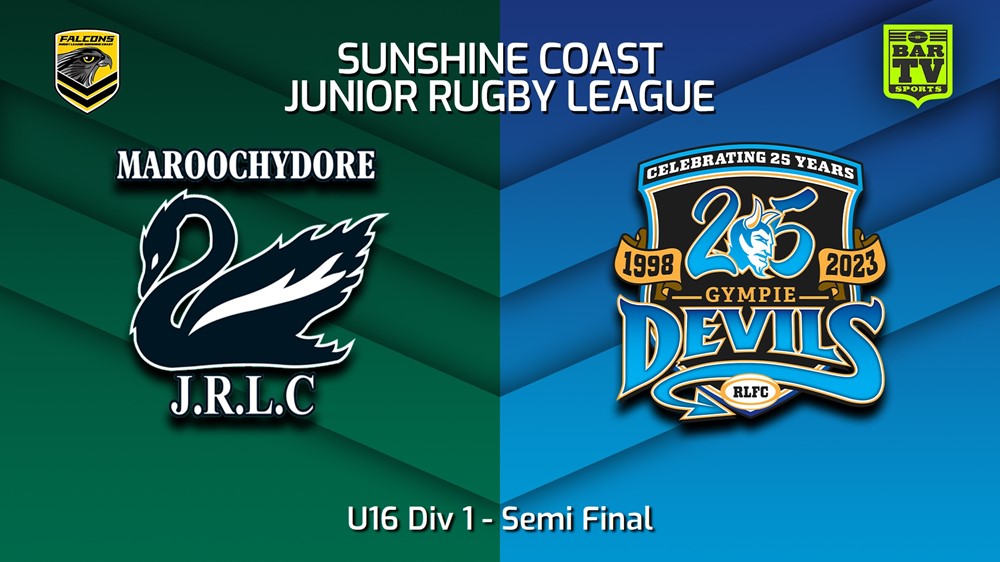 230818-Sunshine Coast Junior Rugby League Semi Final - U16 Div 1 - Maroochydore Swans JRL v Gympie Devils JRL Slate Image