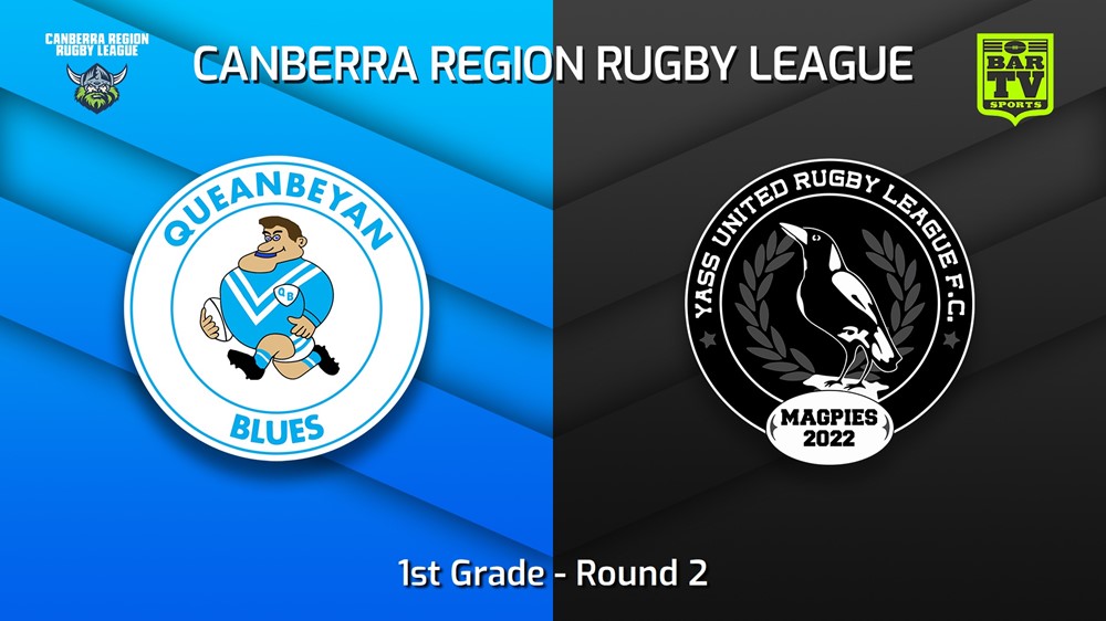 230422-Canberra Round 2 - 1st Grade - Queanbeyan Blues v Yass Magpies Slate Image