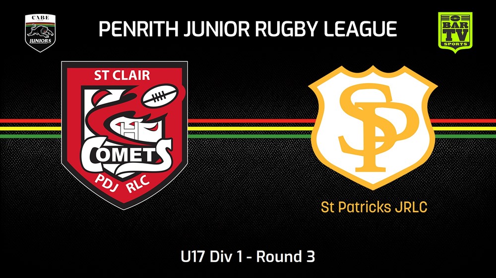 240428-video-Penrith & District Junior Rugby League Round 3 - U17 Div 1 - St Clair v St Patricks Slate Image