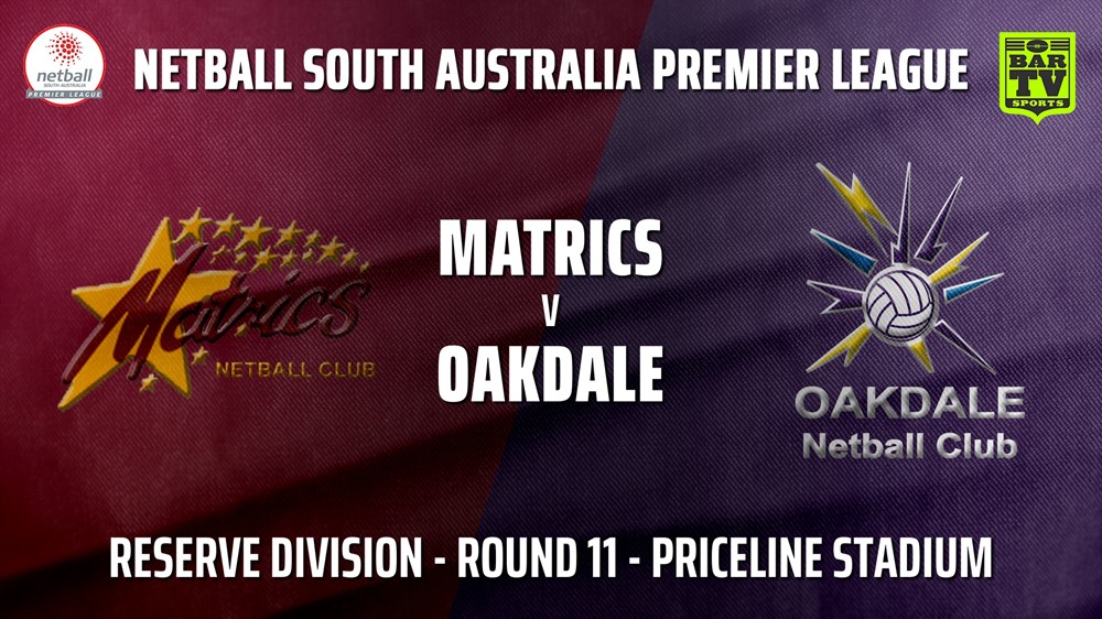 210702-SA Premier League Round 11 - Reserve Division - Matrics v Oakdale Minigame Slate Image