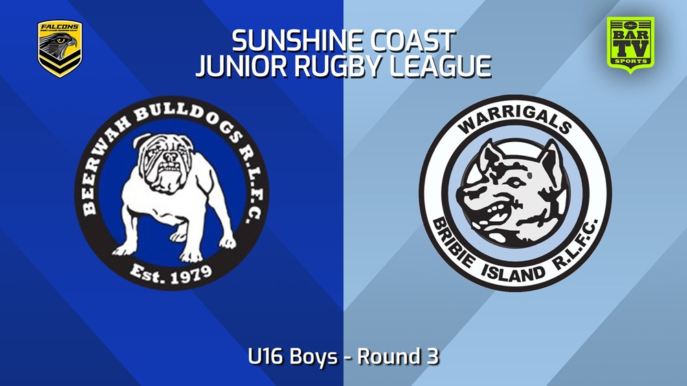 240412-Sunshine Coast Junior Rugby League Round 3 - U16 Boys - Beerwah Bulldogs JRL v Bribie Island Warrigals JRL Slate Image