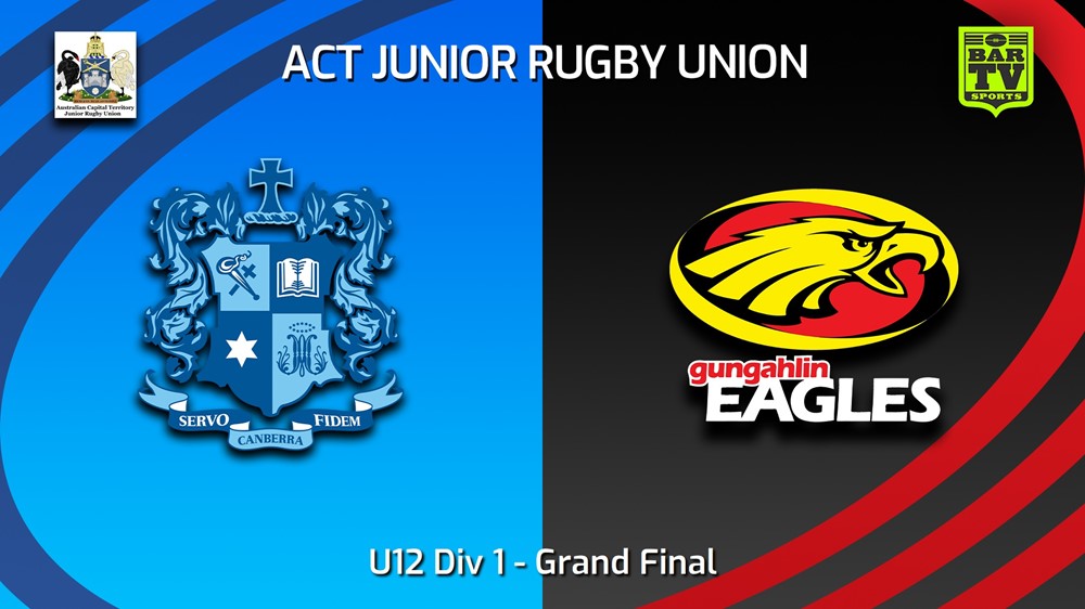 230902-ACT Junior Rugby Union Grand Final - U12 Div 1 - Marist Rugby Club v Gungahlin Eagles Minigame Slate Image