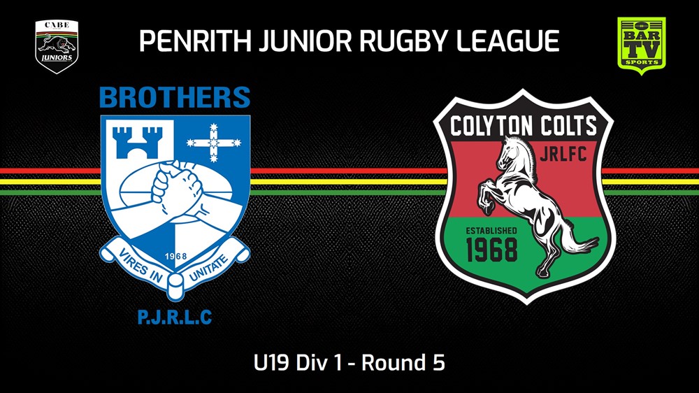 240511-video-Penrith & District Junior Rugby League Round 5 - U19 Div 1 - Brothers v Colyton Colts Slate Image