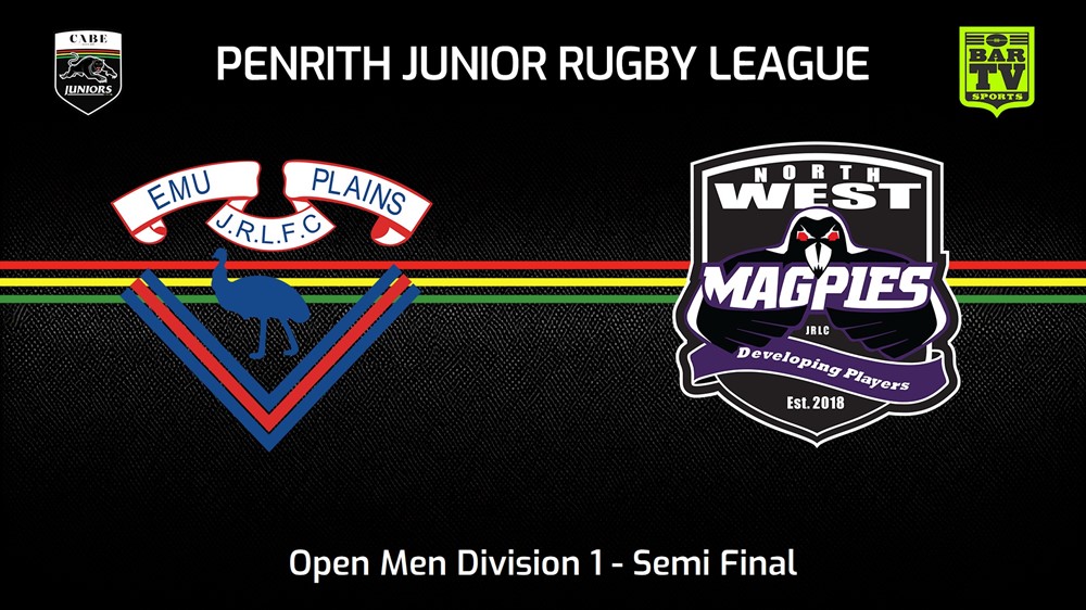 230813-Penrith & District Junior Rugby League Semi Final - Open Men Division 1 - Emu Plains RLFC v North West Magpies Slate Image