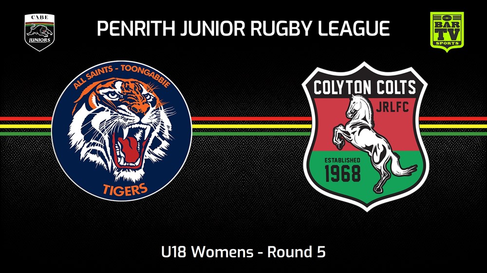 240511-video-Penrith & District Junior Rugby League Round 5 - U18 Womens - All Saints Toongabbie v Colyton Colts Slate Image