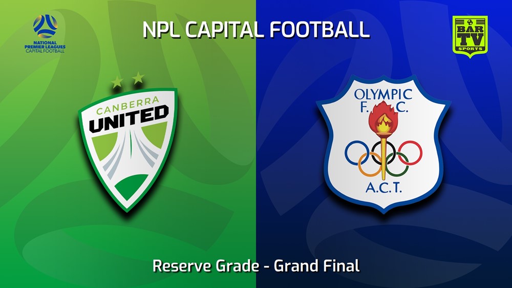 230923-NPL Women - Reserve Grade - Capital Football Grand Final - Canberra United W v Canberra Olympic FC (women) Slate Image