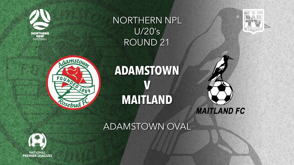 NPL Youth - Northern NSW Round 21 - Adamstown Rosebud FC U20 v Maitland FC U20 Slate Image