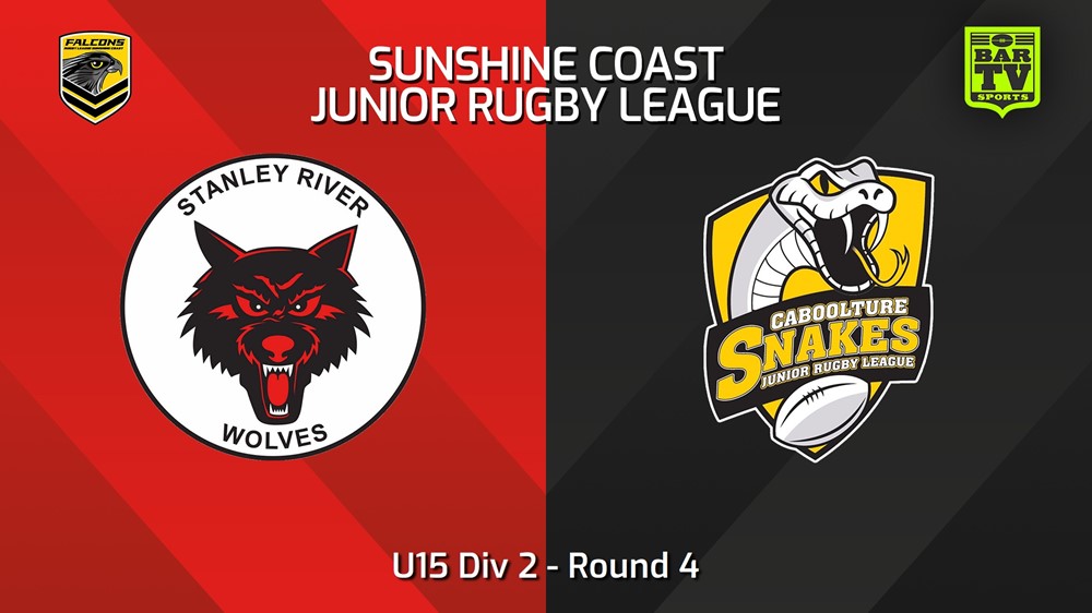 240426-video-Sunshine Coast Junior Rugby League Round 4 - U15 Div 2 - Stanley River Wolves JRL v Caboolture Snakes JRL Minigame Slate Image