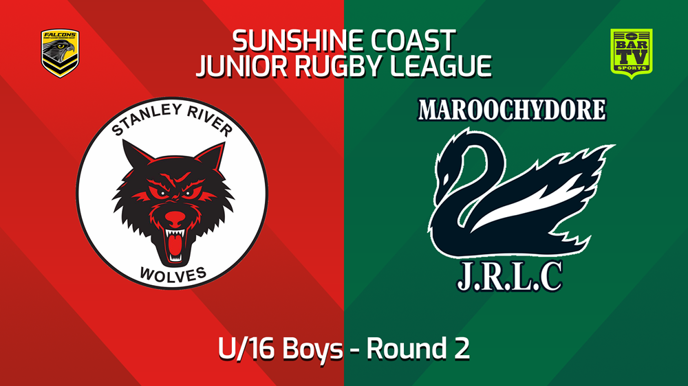 240322-Sunshine Coast Junior Rugby League Round 1 - U16 Boys - Stanley River Wolves JRL v Maroochydore Swans JRL Slate Image