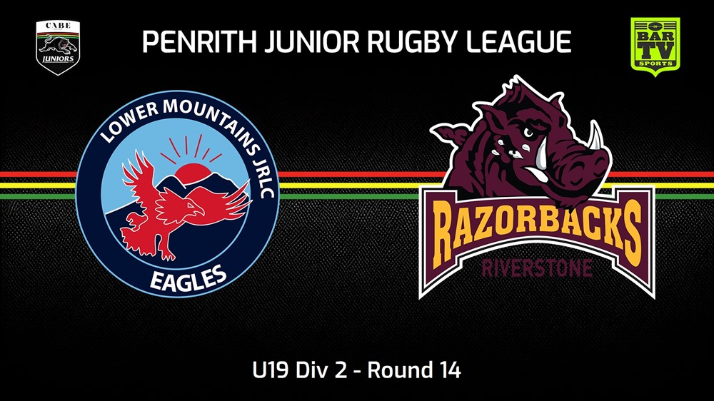 230730-Penrith & District Junior Rugby League Round 14 - U19 Div 2 - Lower Mountains v Riverstone Slate Image