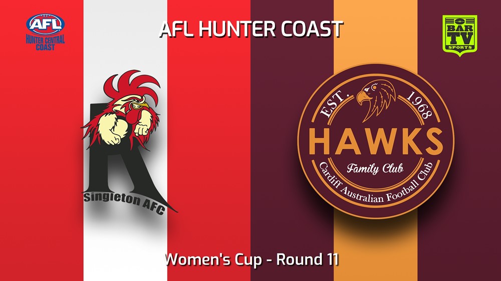 230715-AFL Hunter Central Coast Round 11 - Women's Cup - Singleton Roosters v Cardiff Hawks Slate Image