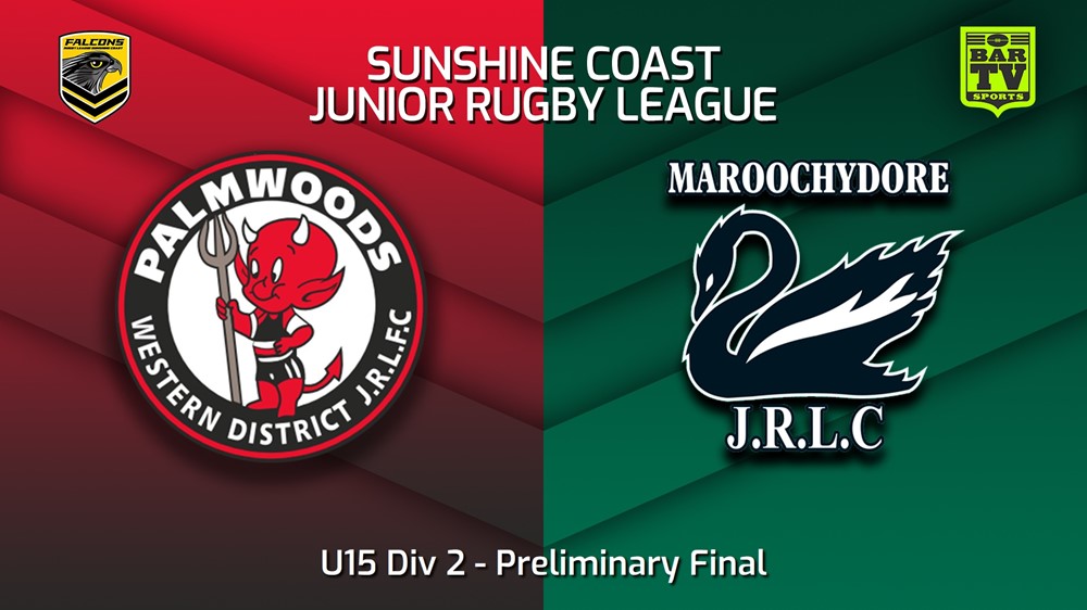 230825-Sunshine Coast Junior Rugby League Preliminary Final - U15 Div 2 - Palmwoods Devils JRL v Maroochydore Swans JRL Slate Image