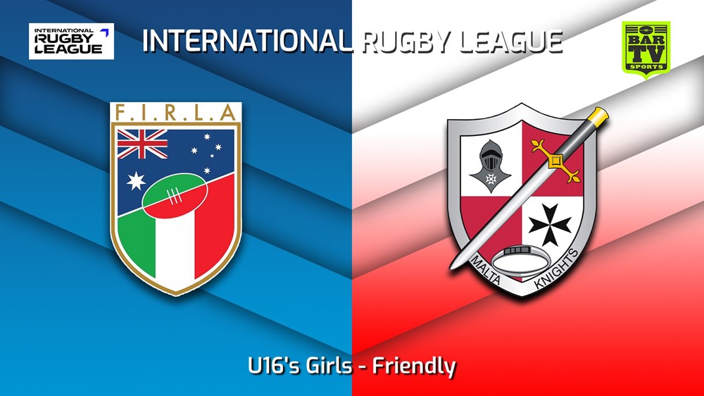 231007-International RL Friendly - U16's Girls - Federazione Italiana Rugby League Australia v Malta Slate Image