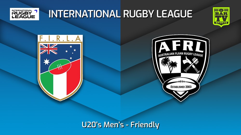 231007-International RL Friendly - U20's Men's - Federazione Italiana Rugby League Australia v Australian Fiji Rugby League Slate Image
