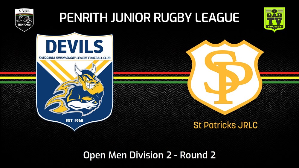 240414-Penrith & District Junior Rugby League Round 2 - Open Men Division 2 - Katoomba Devils v St Patricks Slate Image
