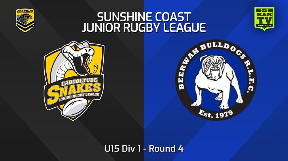 240419-video-Sunshine Coast Junior Rugby League Round 4 - U15 Div 1 - Caboolture Snakes JRL v Beerwah Bulldogs JRL Slate Image