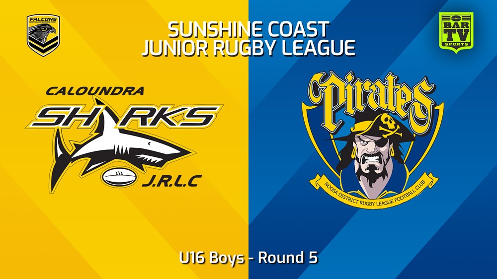 240426-video-Sunshine Coast Junior Rugby League Round 5 - U16 Boys - Caloundra Sharks JRL v Noosa Pirates JRL Minigame Slate Image