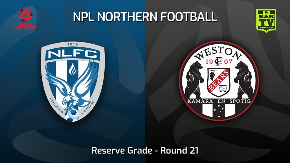 230805-NNSW NPLM Res Round 21 - New Lambton FC (Res) v Weston Workers FC Res Slate Image