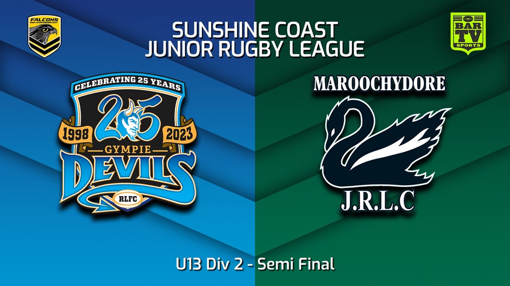 230826-Sunshine Coast Junior Rugby League Semi Final - U13 Div 2 - Gympie Devils JRL v Maroochydore Swans JRL Slate Image