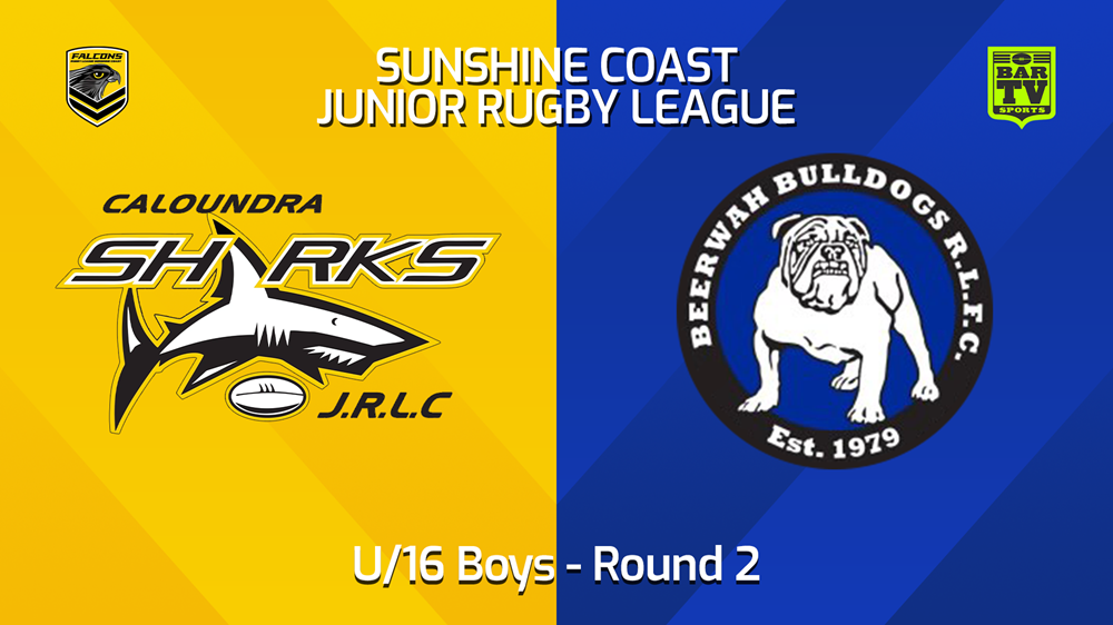 240322-Sunshine Coast Junior Rugby League Round 1 - U16 Boys - Caloundra Sharks JRL v Beerwah Bulldogs JRL Slate Image