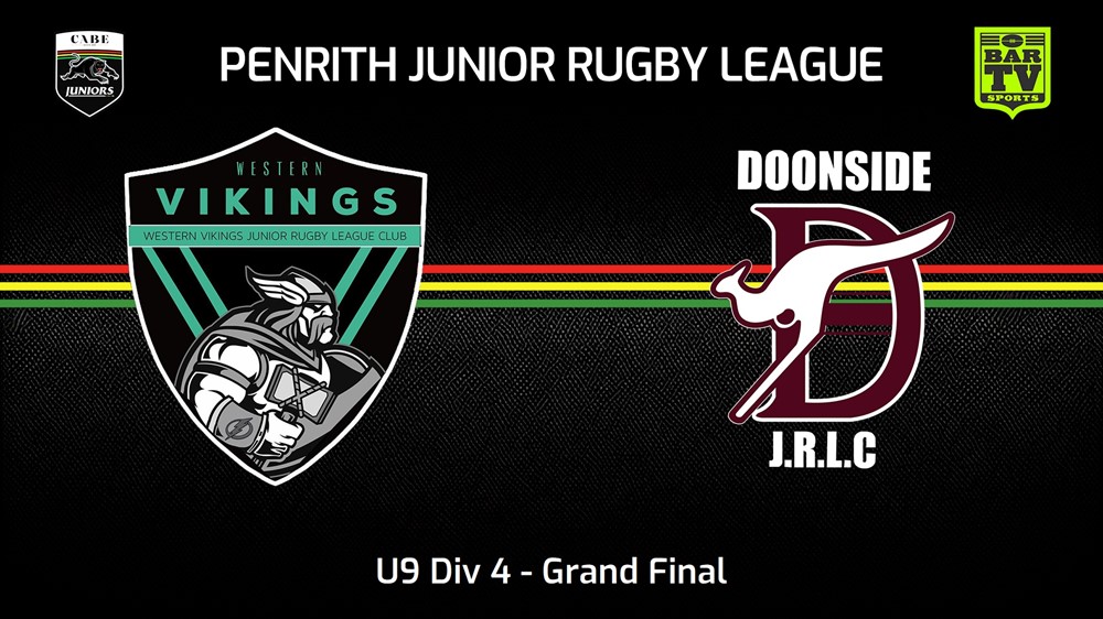 230819-Penrith & District Junior Rugby League Grand Final - U9 Div 4 - Western Vikings v Doonside Slate Image