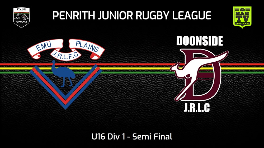 230813-Penrith & District Junior Rugby League Semi Final - U16 Div 1 - Emu Plains RLFC v Doonside Slate Image