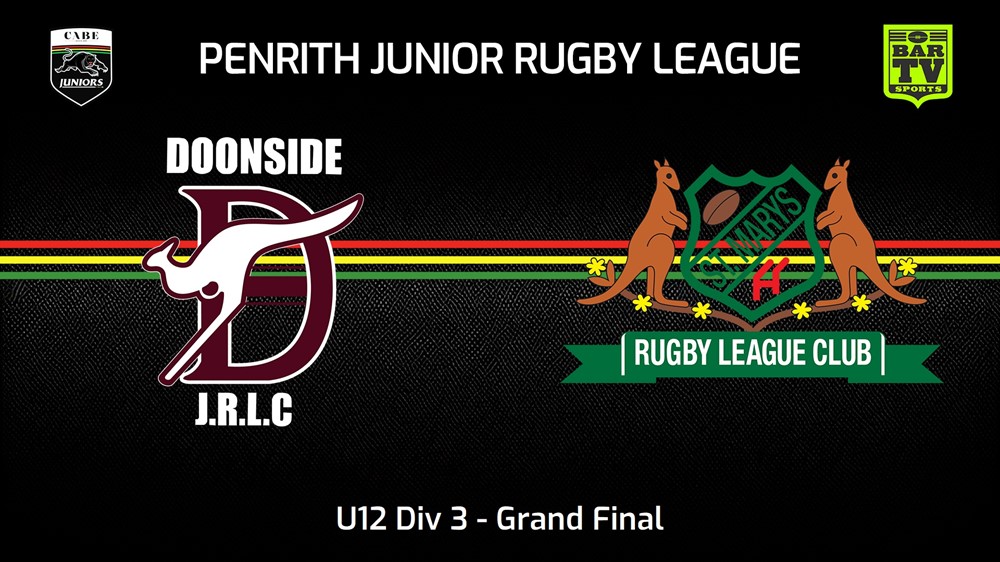 230819-Penrith & District Junior Rugby League Grand Final - U12 Div 3 - Doonside v St Marys Slate Image