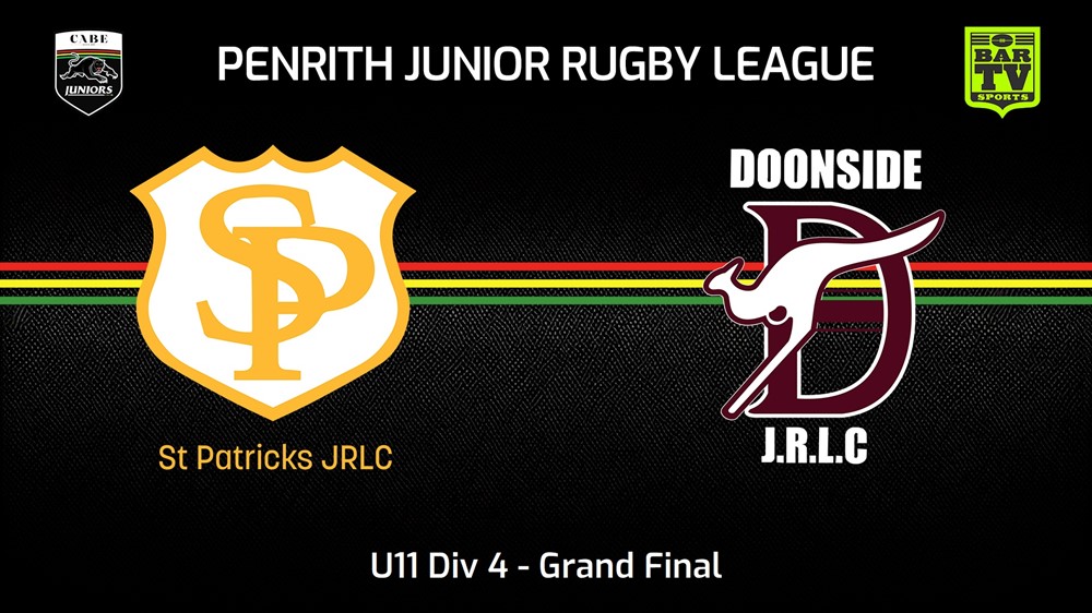230819-Penrith & District Junior Rugby League Grand Final - U11 Div 4 - St Patricks v Doonside Slate Image