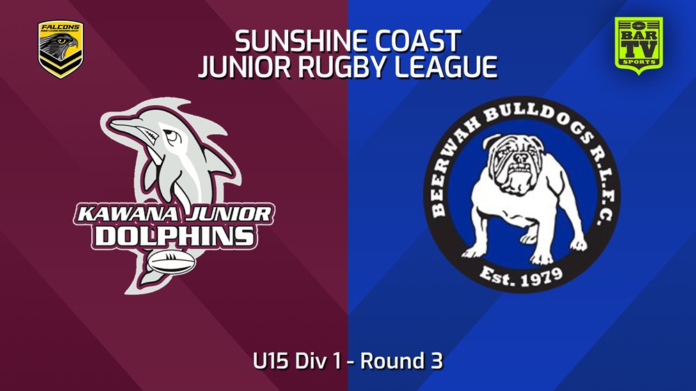 240412-Sunshine Coast Junior Rugby League Round 3 - U15 Div 1 - Kawana Dolphins JRL v Beerwah Bulldogs JRL Slate Image