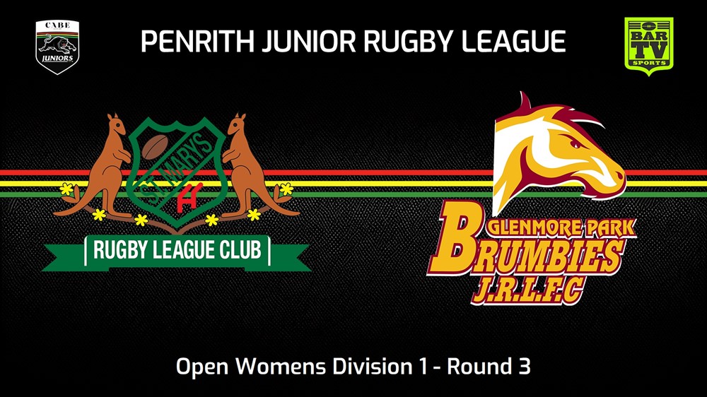 240428-video-Penrith & District Junior Rugby League Round 3 - Open Womens Division 1 - St Marys v Glenmore Park Brumbies Slate Image