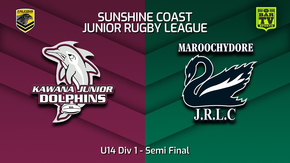 230826-Sunshine Coast Junior Rugby League Semi Final - U14 Div 1 - Kawana Dolphins JRL v Maroochydore Swans JRL Slate Image