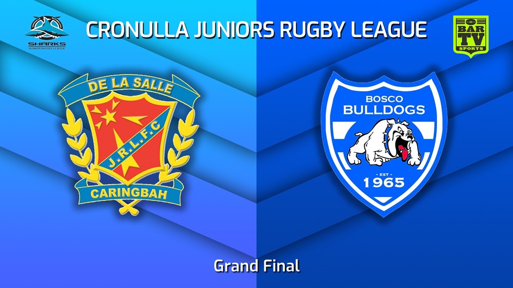 230827-Cronulla Juniors Grand Final - U16 Gold Blues Tag - De La Salle v St John Bosco Bulldogs Minigame Slate Image
