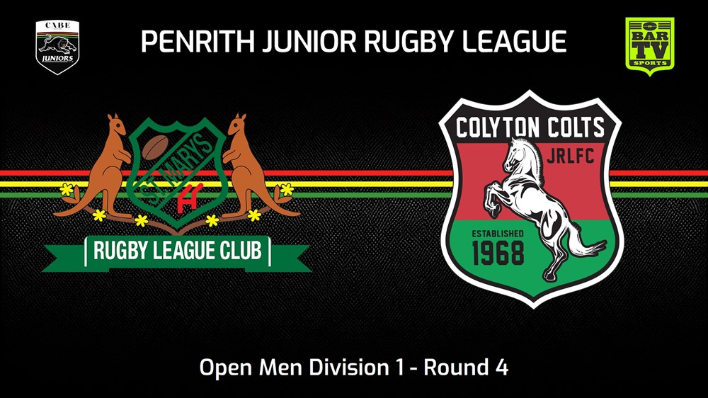 240505-video-Penrith & District Junior Rugby League Round 4 - Open Men Division 1 - St Marys v Colyton Colts Slate Image