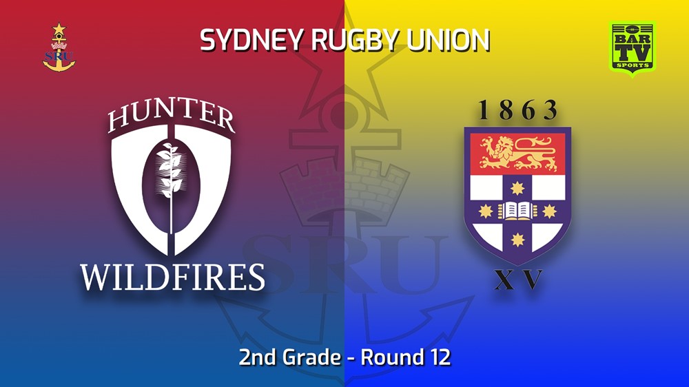 220625-Sydney Rugby Union Round 12 - 2nd Grade - Hunter Wildfires v Sydney University Slate Image
