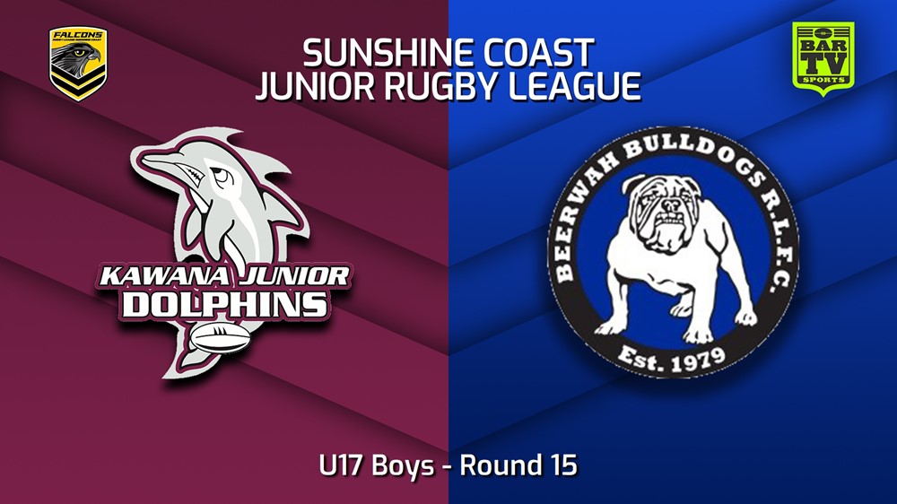 230806-Sunshine Coast Junior Rugby League Round 15 - U17 Boys - Kawana Dolphins JRL v Beerwah Bulldogs JRL Slate Image