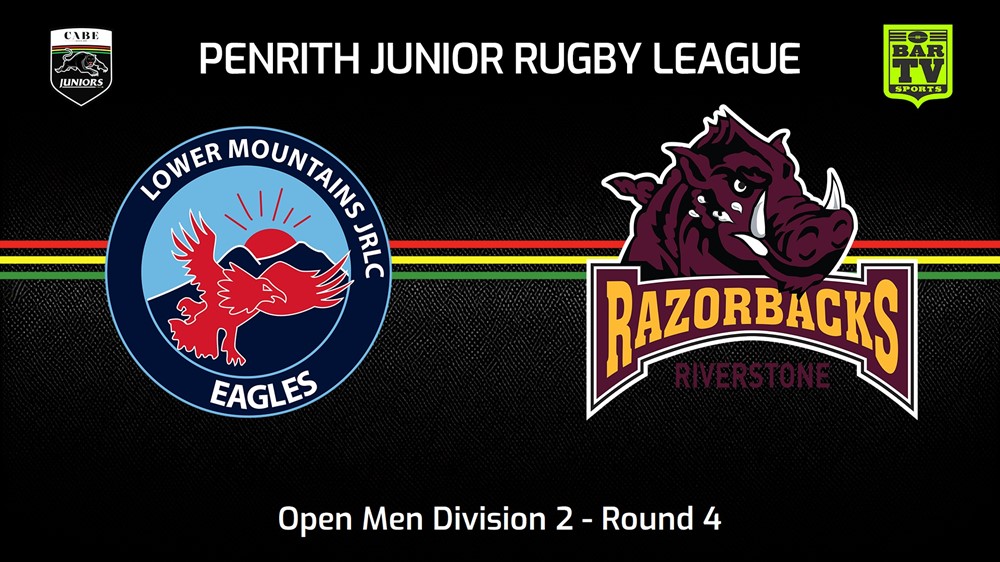 240505-video-Penrith & District Junior Rugby League Round 4 - Open Men Division 2 - Lower Mountains v Riverstone Razorbacks Minigame Slate Image