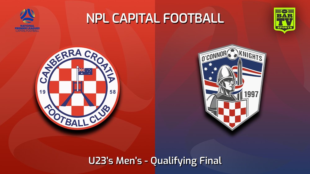230909-Capital NPL U23 Qualifying Final - Canberra Croatia FC U23 v O'Connor Knights SC U23 Minigame Slate Image