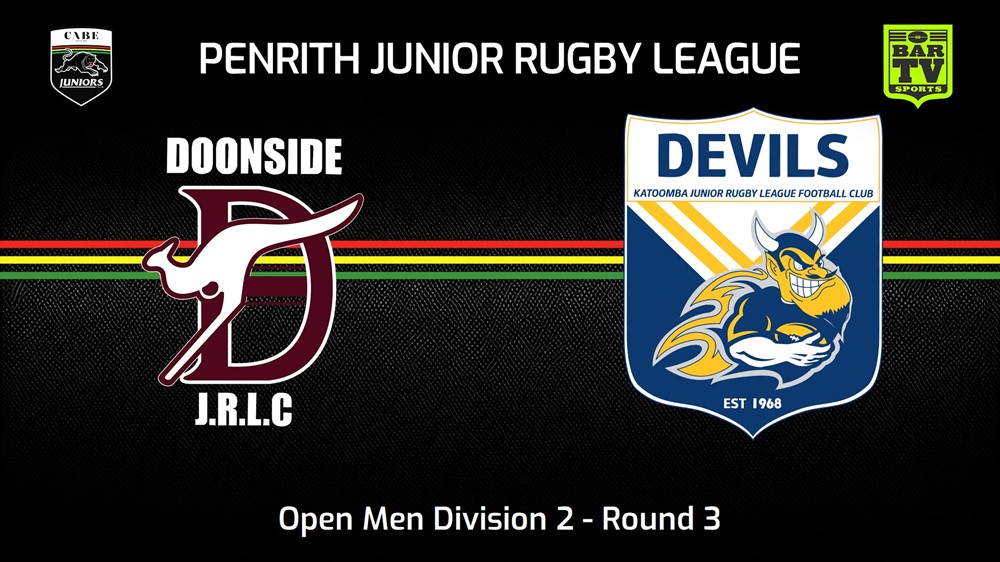 240428-video-Penrith & District Junior Rugby League Round 3 - Open Men Division 2 - Doonside v Katoomba Devils Slate Image