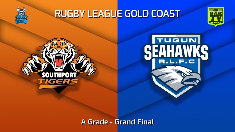 230910-Gold Coast Grand Final - A Grade - Southport Tigers v Tugun Seahawks Minigame Slate Image